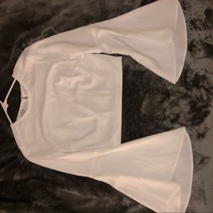 Bell Sleeve White Crop Top